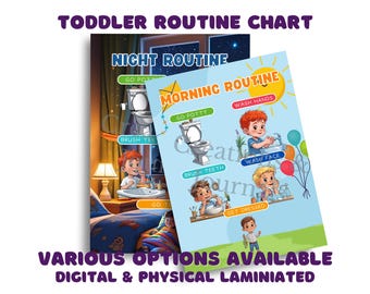 Toddler Routine Chart: Visual Schedule for Kids (Digital Download, Printable PDF/JPG Options Available)