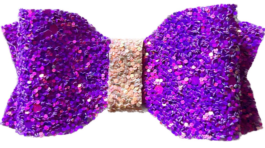 Sparkly Purple Bow With Sparkly Pink Middle - Etsy