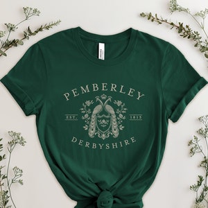 Pride and Prejudice Pemberley shirt Jane Austen Bookish Gift tshirt Book Lover tee Light Academia Teacher Librarian Mr Darcy shirt