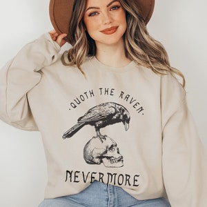 Edgar Allan Poe Sweatshirt: Vintage Raven Halloween Crewneck