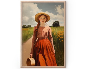 Anne of Green Gables wall art Anne with an E poster print digital download Book Lover decor Anne Shirley Gilbert Blythe