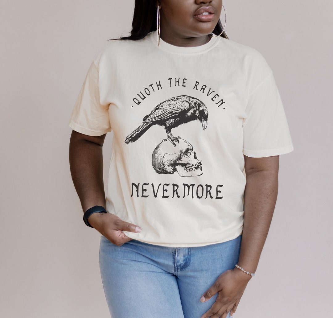 Halloween Shirt for Women Quoth the Raven Tshirt Edgar Allan Poe Tee ...