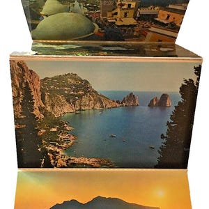 Dépliant Collection Souvenir Voyage 18 Cartes Postales Détachables 1 Plan Île Capri Italie Paysages Vues Historiques Vintage 1990 Tourisme