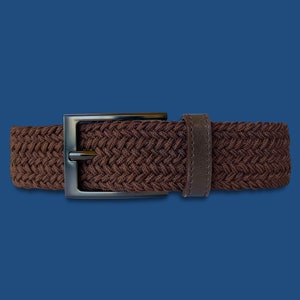 Brown Braided Belt with Genuine Leather finishes,  Unique Design, Gift for Men - Knute