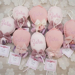 Personalized favors, balloon bags, birth bags, baptism bags, embroidered favors, birth, baby shower, confetti
