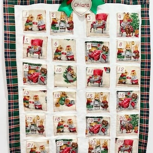 Personalized advent calendar, handmade advent calendar, advent calendar, cotton advent calendar,