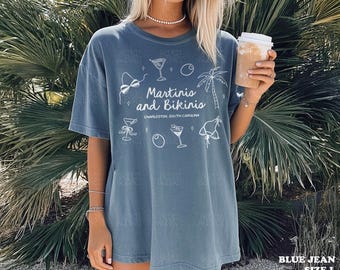 Tinis And Kinis Bachelorette Shirts Martinis & Bikinis Bach TShirt Dirty Martini Bachelorette Merch Beach Girls Trip Comfort Colors Shirt