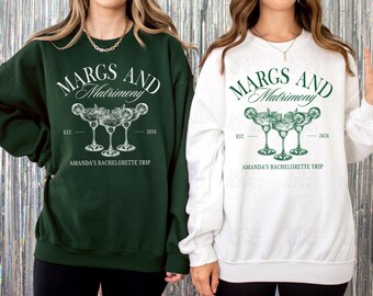 Margs And Matrimony Bachelorette Sweatshirt Margarita Social Club Crewneck Final Fiesta Bachelorette Merch Tequila Bach Sweatshirt Gifts