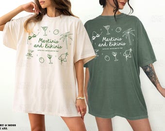 Martinis And Bikinis Bachelorette Shirts Tinis & Kinis Bach TShirt Dirty Martini Bachelorette Merch Beach Girls Trip Comfort Colors Shirt