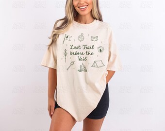 Custom Camp Bachelorette Shirts Camp Bach Crew Doodle Camp Shirts Last Trail Before The Veil Lake Bachelorette Trip Merch For Bridesmaids