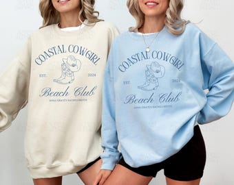 Coastal Cowgirl Bachelorette Sweatshirts Coastal Bach Club Crewnecks Beach Bachelorette Merch For Bridesmaids Western Bride Sweatshirt