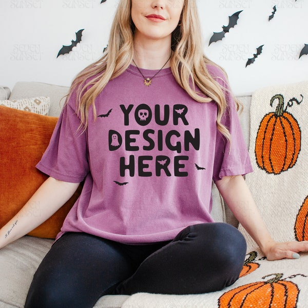 Berry Comfort Colors Mockup Halloween Berry Mockup Berry C1717 Mockup Fall Comfort Colors Mockup Purple Shirt Mockup Spooky Berry 1717 Mock