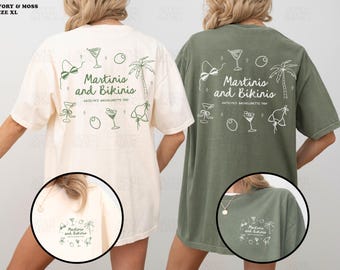 Martinis And Bikinis Shirt Tinis & Kinis Bachelorette Shirts Customized Bach Gifts Dirty Martini Tshirt Trendy Beach Bachelorette Shirts