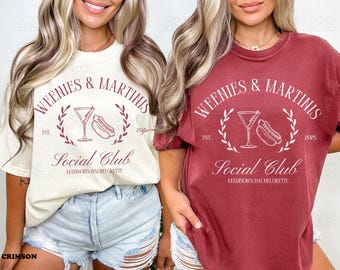 Weenies And Martinis Bachelorette Shirt Tinis & Weenies Theme Dirty Martini Bachelorette Merch Hot Dog Martini Party Comfort Colors Shirt