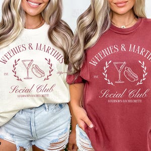 Weenies And Martinis Bachelorette Shirt Tinis & Weenies Theme Dirty Martini Bachelorette Merch Hot Dog Martini Party Comfort Colors Shirt