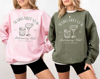 Margs And Matrimony Bachelorette Sweatshirt Margarita Social Club Crewneck Final Fiesta Bachelorette Merch Tequila Bach Sweatshirt Gifts