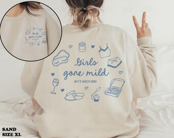 Girls Gone Mild Bachelorette Sweatshirts: Slumber Party Bach Crewneck, Spa Bridesmaids Gifts, Bachelorette Pajamas