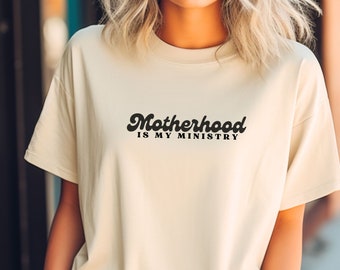 Women's Christian T-shirt, Christian Minimalist tshirt, Bible Verse Shirt,Homeschool mom, Motherhood is My Ministry, Stay at home mom tee