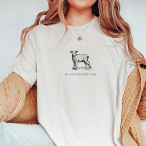 PNG He Leaves the Ninety-Nine Lamb Sublimation Designs Download Inspirational Gift downloads Christian Sheep Lamb, Designs for DTF Transfers image 2