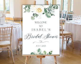 Bridal Shower Sign, greenery, floral, bridal Decorations, digital download, editable