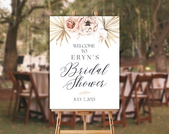 Bridal Shower Sign, boho, floral, bridal Decorations, digital download, editable
