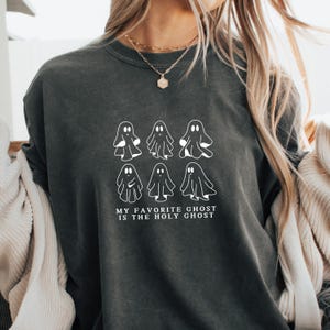 Christian Fall Halloween Tshirt, Funny Holy ghost Women's Christian Halloween, Bible Verse shirt, scripture shirt, cute ghost tee