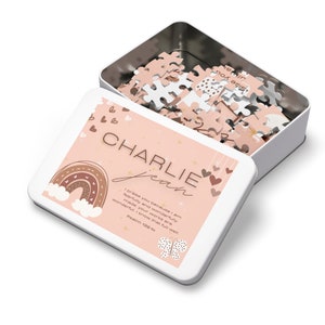 Personalisiertes Namens- und Schriftpuzzle für Kinder, 30 & 110 Teile Puzzle, Psalm 139: 14 Schriftpuzzle mit Namen, Geschenk für Mädchen, personalisiertes Geschenk