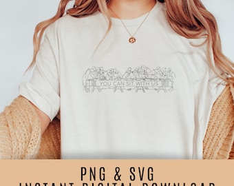 PNG & SVG You Can Sit With Us Sublimation Designs Downloads Inspirational Gift downloads Christian Jesus table Designs for DTF Transfers