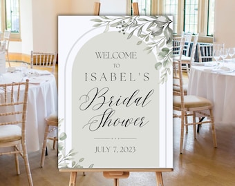 Bridal Shower Sign, greenery, floral, bridal Decorations, digital download, editable, elegant
