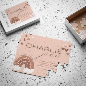 Kids Personalized Name and scripture 30 piece Puzzle, Psalm 139:14 Scripture Puzzle with name, gift for girl, name puzzle, personalized gift