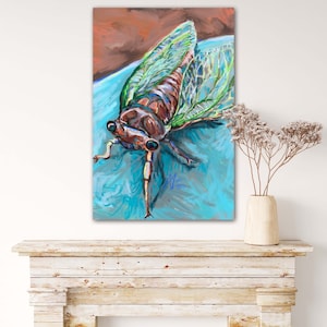 Art Print - original artwork - Cicada - insect art - bugs - Entomology  - summer vibes - wall art - photo print - home decor - portrait