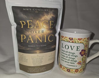 Peace Over Panic Herbal Tea | Calming Loose Leaf Tea for Stress Support, Relaxation, Grounding Ritual, Caffeine Free