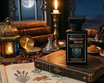 Moroccan Moon Amber & Musk Eau De Parfum Luxurious Cashmere, Lavender, and Sandalwood Fragrance, Ritual Perfume Essential Oil Blend