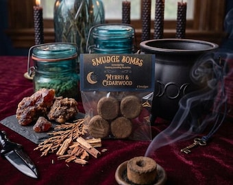 Hekate's Crossroads Ritual Smudge Bombs | Myrrh & Cedarwood Devotional Incense