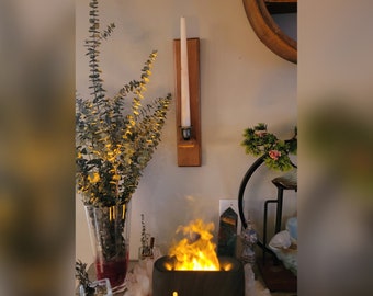 Vintage Wood Wall Sconce Candle Holder Pair: Victorian Witch Decor