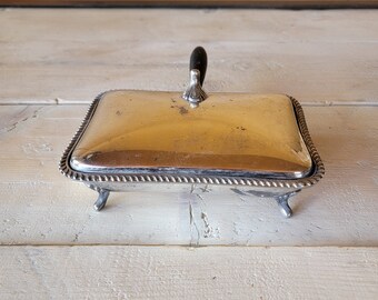 Vintage Silver Altar Tray: Witchy Decor Offering Dish