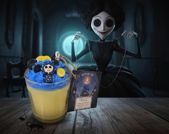 Coraline Movie Theme Soy Candle Shadow Work Intentional Candle Coraline Button Candle