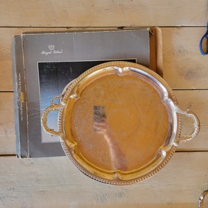 16&quot; Regal Silvers Vintage Altar Tray Ritual Plate Antique Round