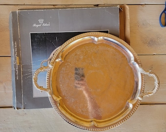 40 cm Regal Silvers Vintage Altar Tablett Ritual Platte Antik Runde