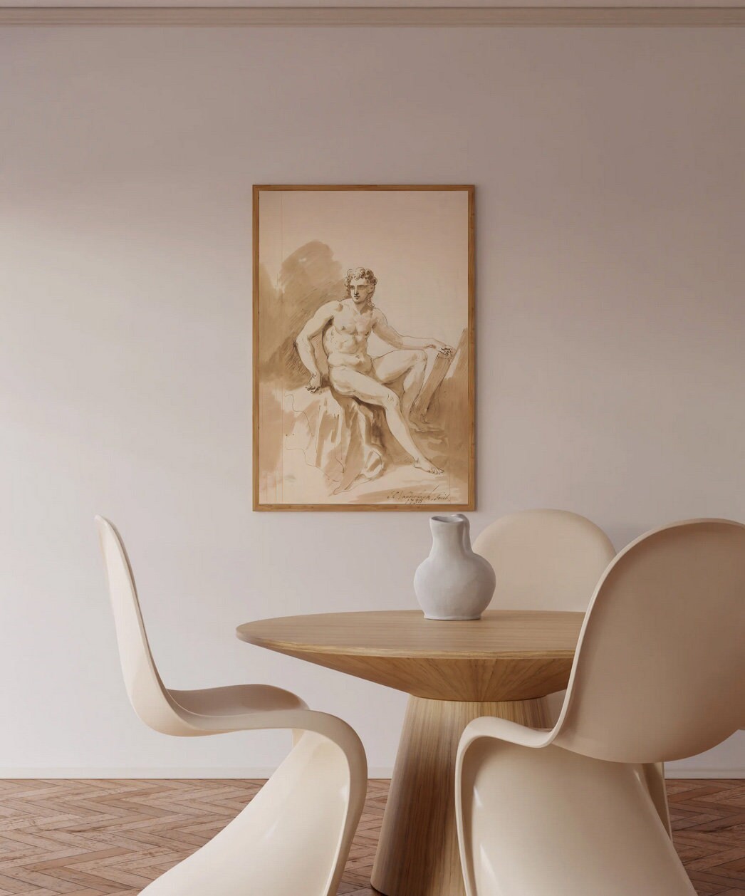 Nude Drawing, Vintage Nude Art Print, Bedroom Sensual Art, Nude