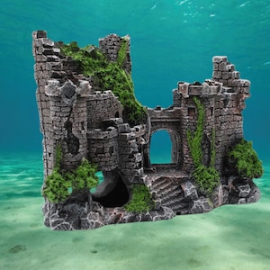 Fish tank decoration, resin castle decoration fish tank decor, aquarium rocks, aquarium, aquarium cave, terrarium kit, terrarium decor