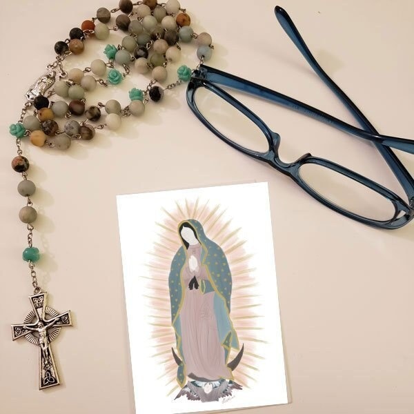 Our Lady of Guadalupe, Enfolded in My Mantle, Prayer Card