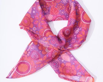 Smak Parlour Purple Groovy Flower Dot Hair Scarf