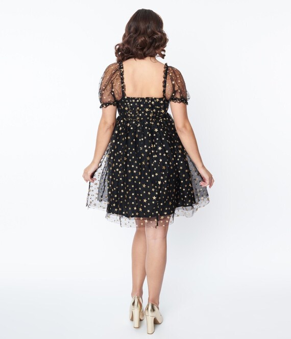 Black star mesh dress 2025