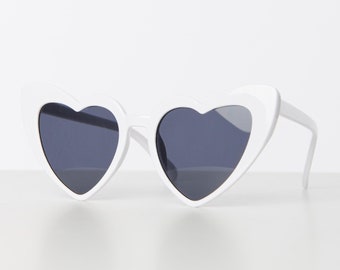 Unique Vintage White Heart Sunglasses
