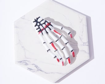 Unique Vintage White Skeleton Hand Hair Clip