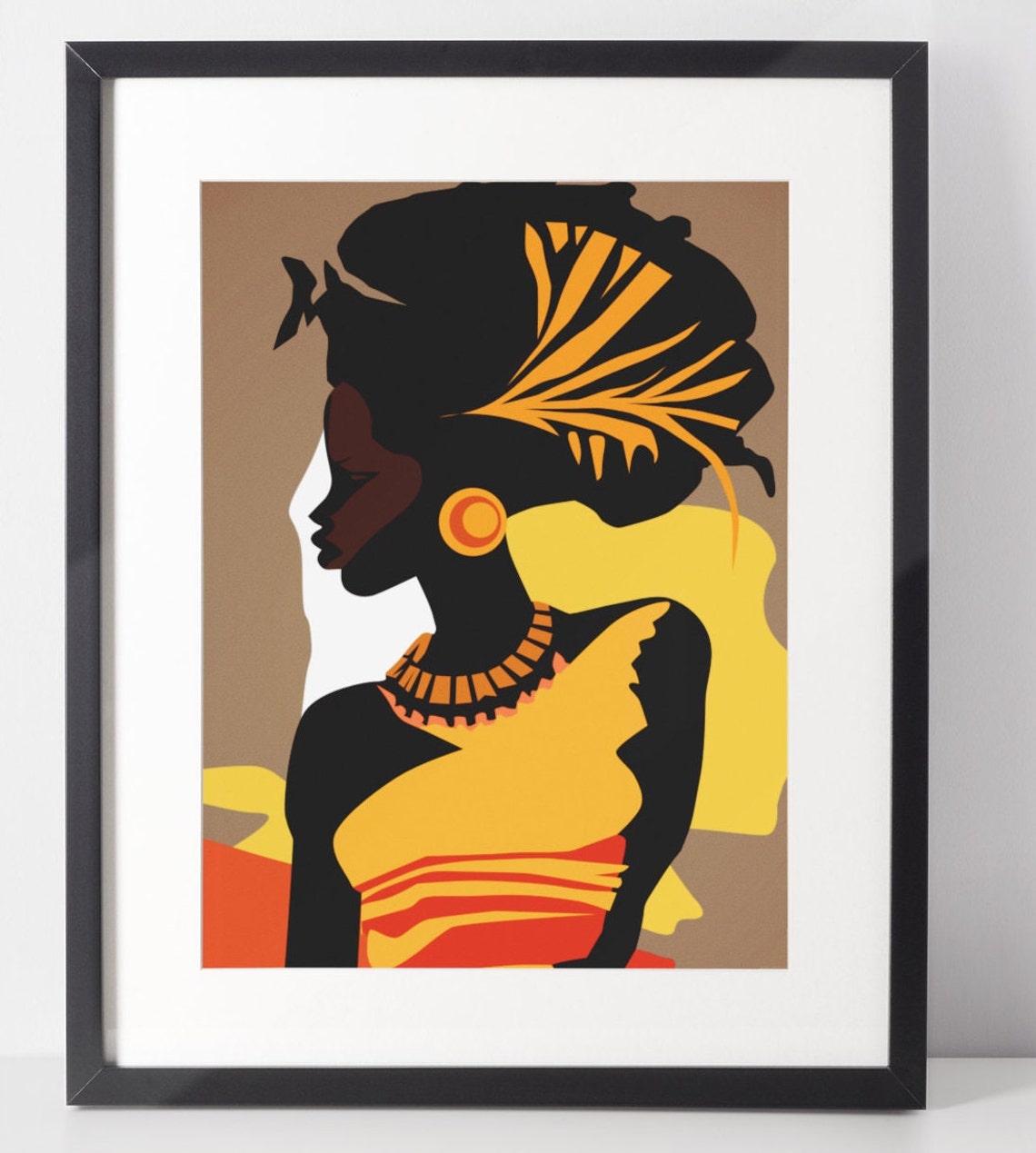 Black Woman Wall Art, Instant Download, African Woman Art, Female