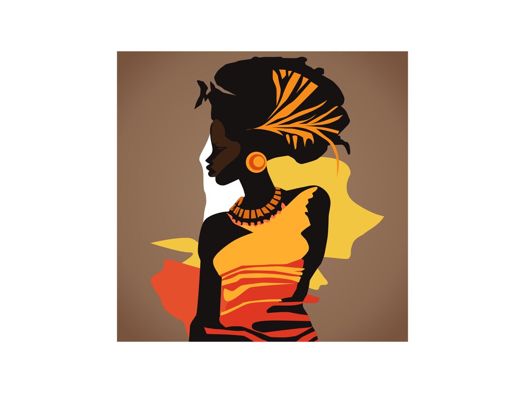 Black Woman Wall Art, Instant Download, African Woman Art, Female