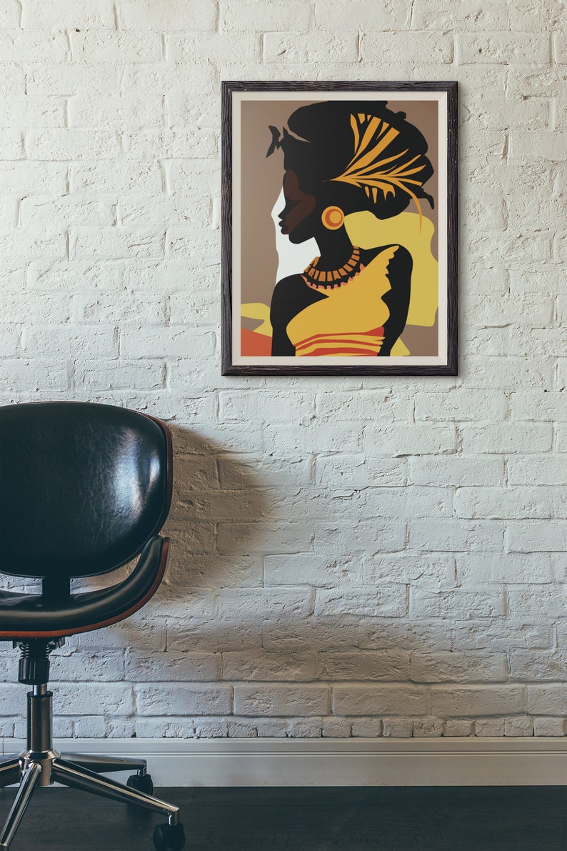 Black Woman Wall Art, Instant Download, African Woman Art, Female