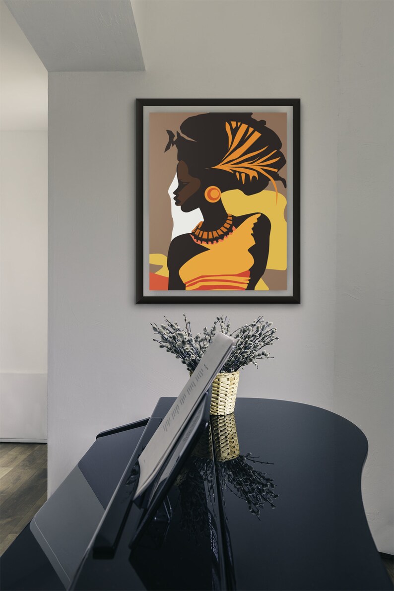 Black Woman Wall Art, Instant Download, African Woman Art, Female